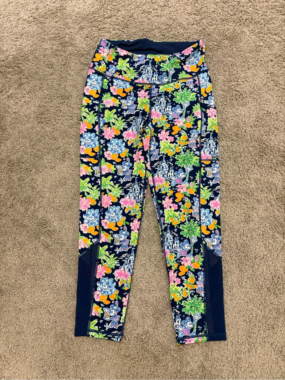 Lilly Pulitzer Navy Floral & Castle Print Leggings